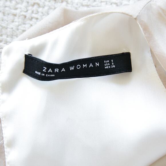 Zara Silk tan Mini dress size S - Picture 3 of 6